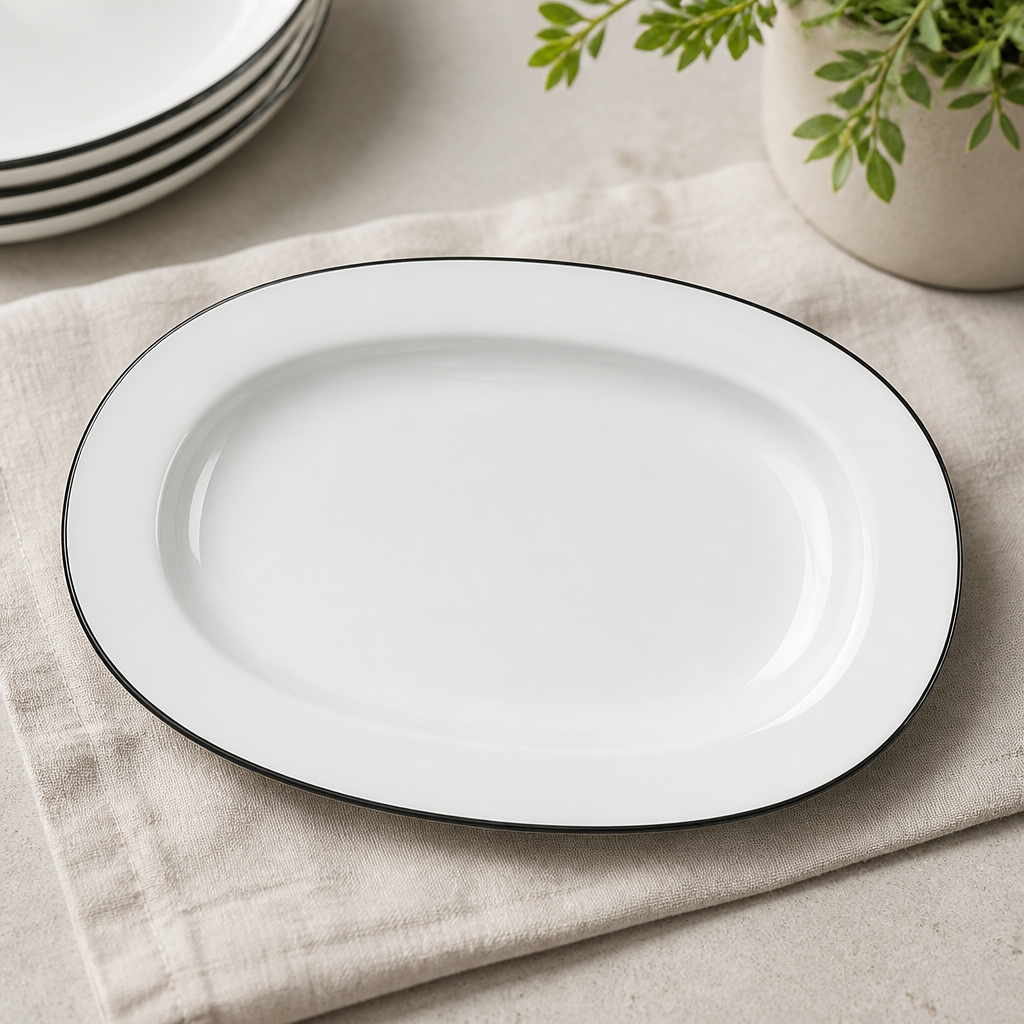 Oval Dish 280mm Fine China 6 Pack