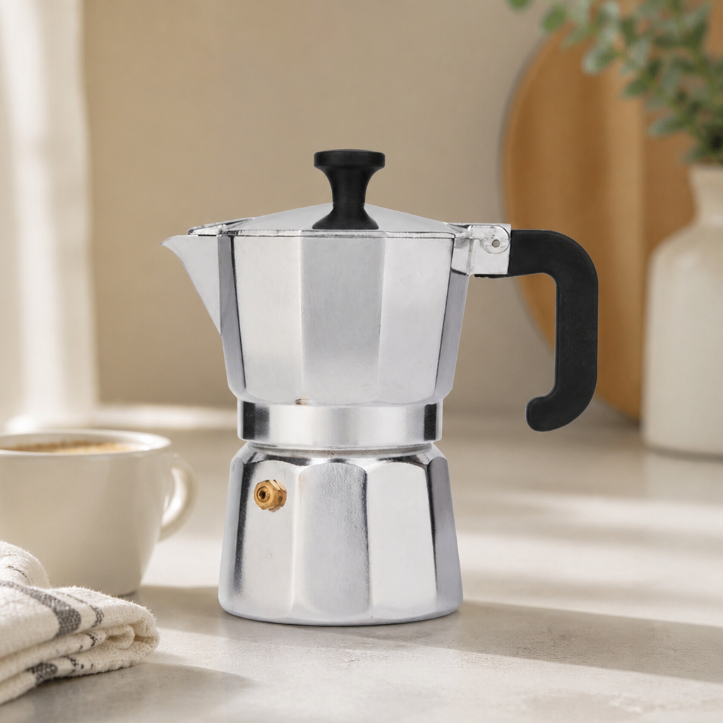 Three Cup Commercial Espresso Maker Cafetière Gift Set