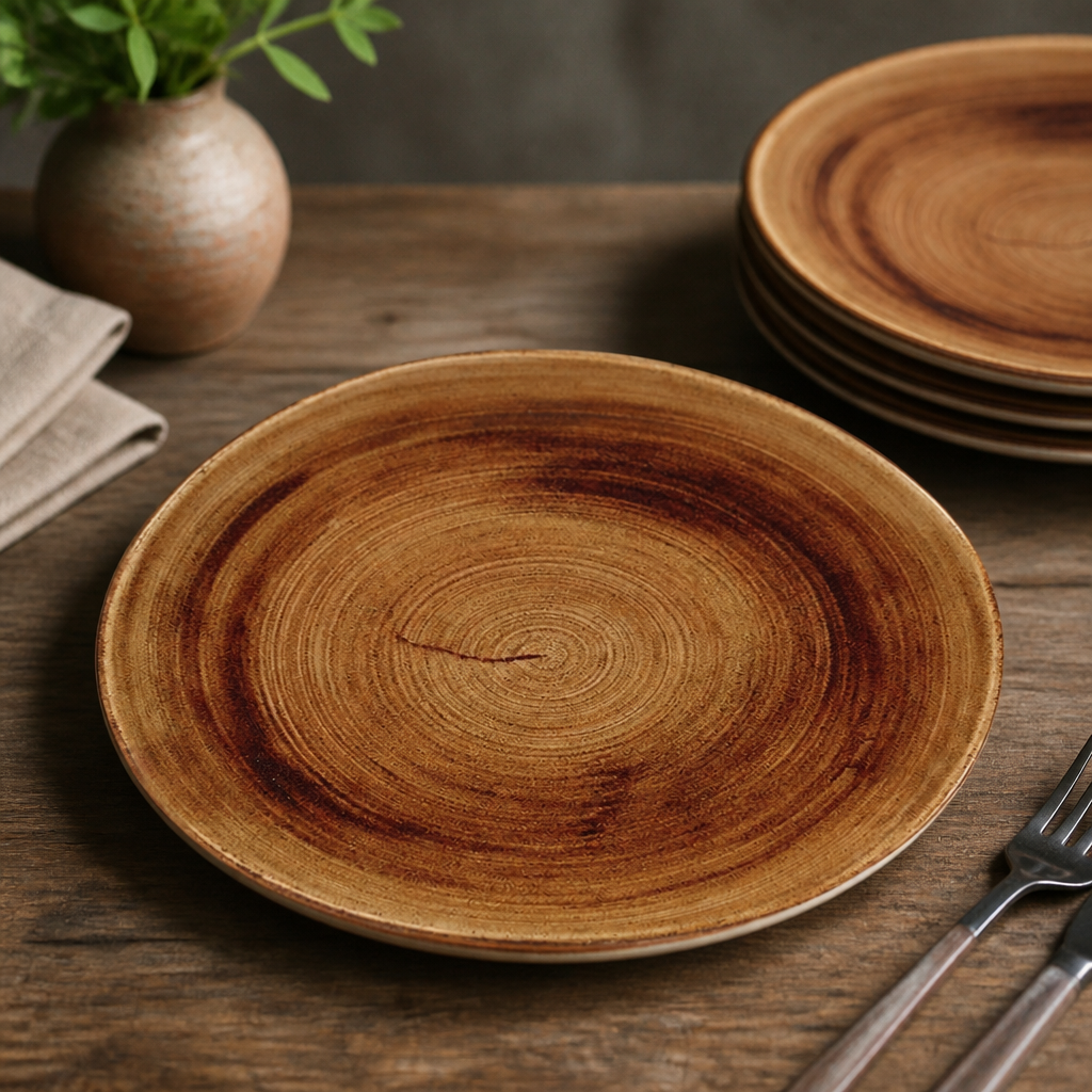 Commercial Organic Round Plates 286mm Rustic 12 Pack