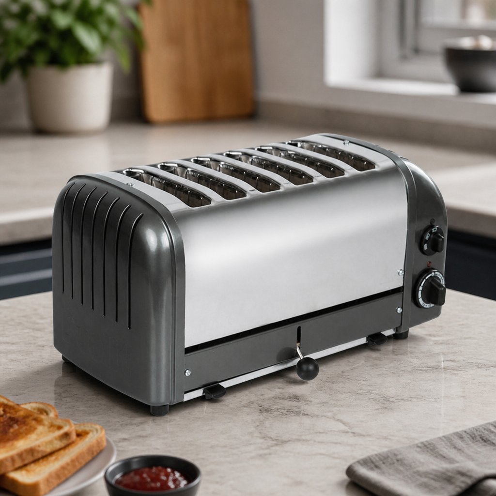 Commercial 6 Slice Toaster with Dial Browning Control Charcoal