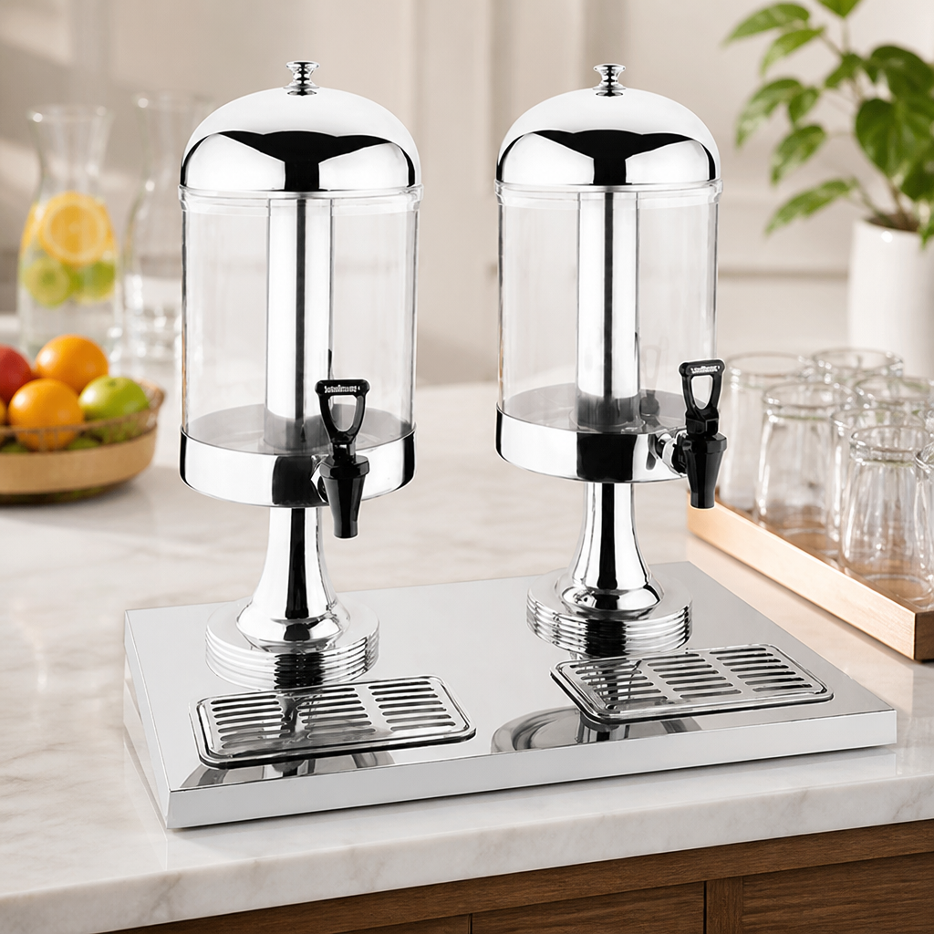 14Ltr Commercial Double Juice Dispenser with Drip Tray