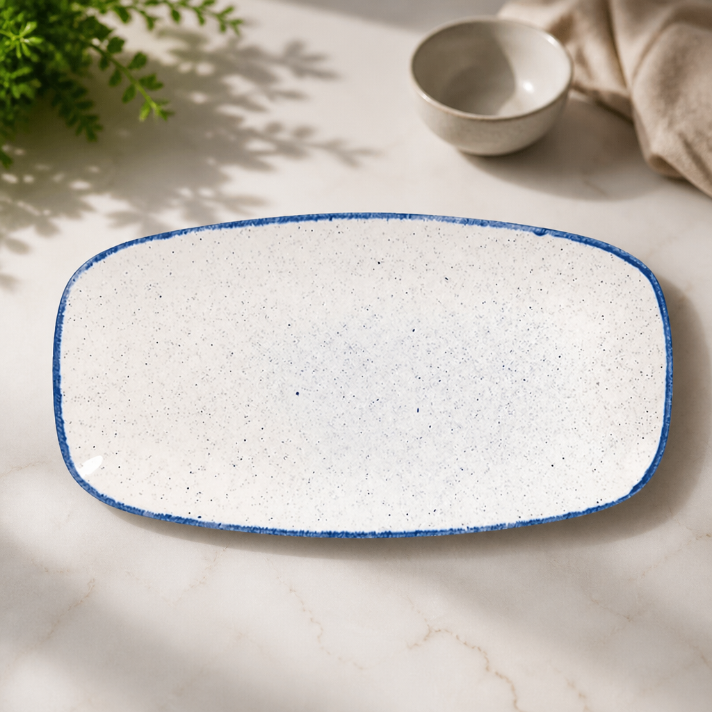 Extra Large Oblong Plates Indigo Blue 355mm - 6 Pack