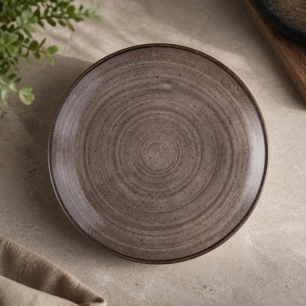 Commercial Raw Coupe Plates 260mm Brown 12 Pack
