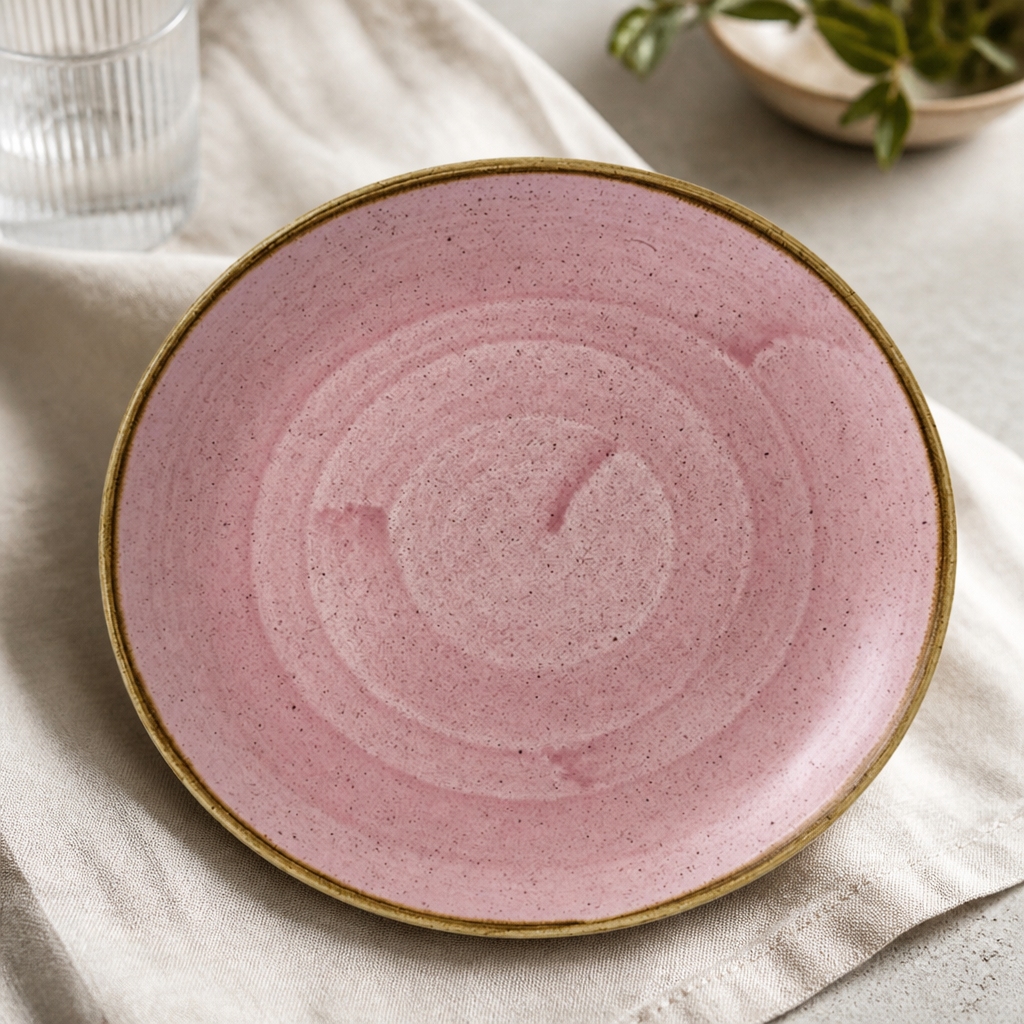 Commercial Coupe Plates 254mm Pink Super Vitrified Ceramic 12 Pack