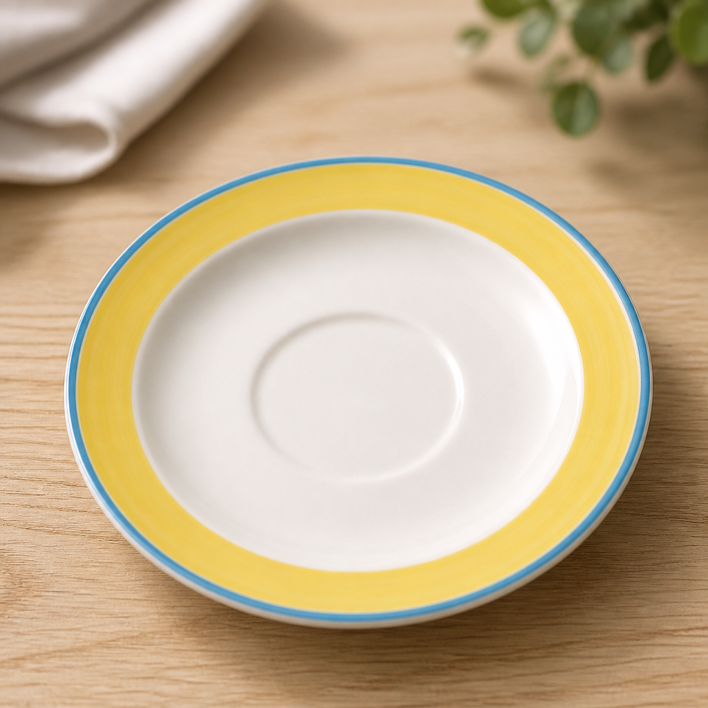 150mm Commercial Yellow Saucers - 200ml Capacity (36 Pack)