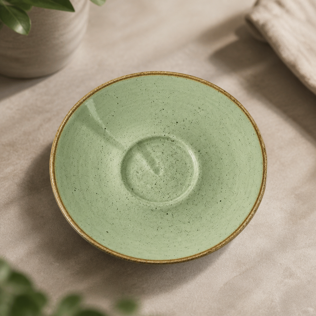 Commercial Green Espresso Saucers 155mm 12 Pack