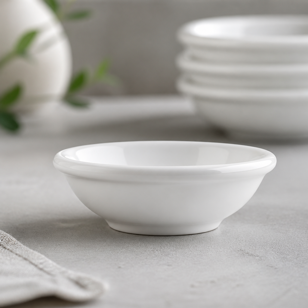 Commercial Dipping Bowls 70mm Diameter Porcelain 12 Pack
