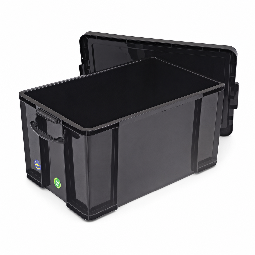 84L Clear Plastic Storage Boxes with Lids – Pack of 2