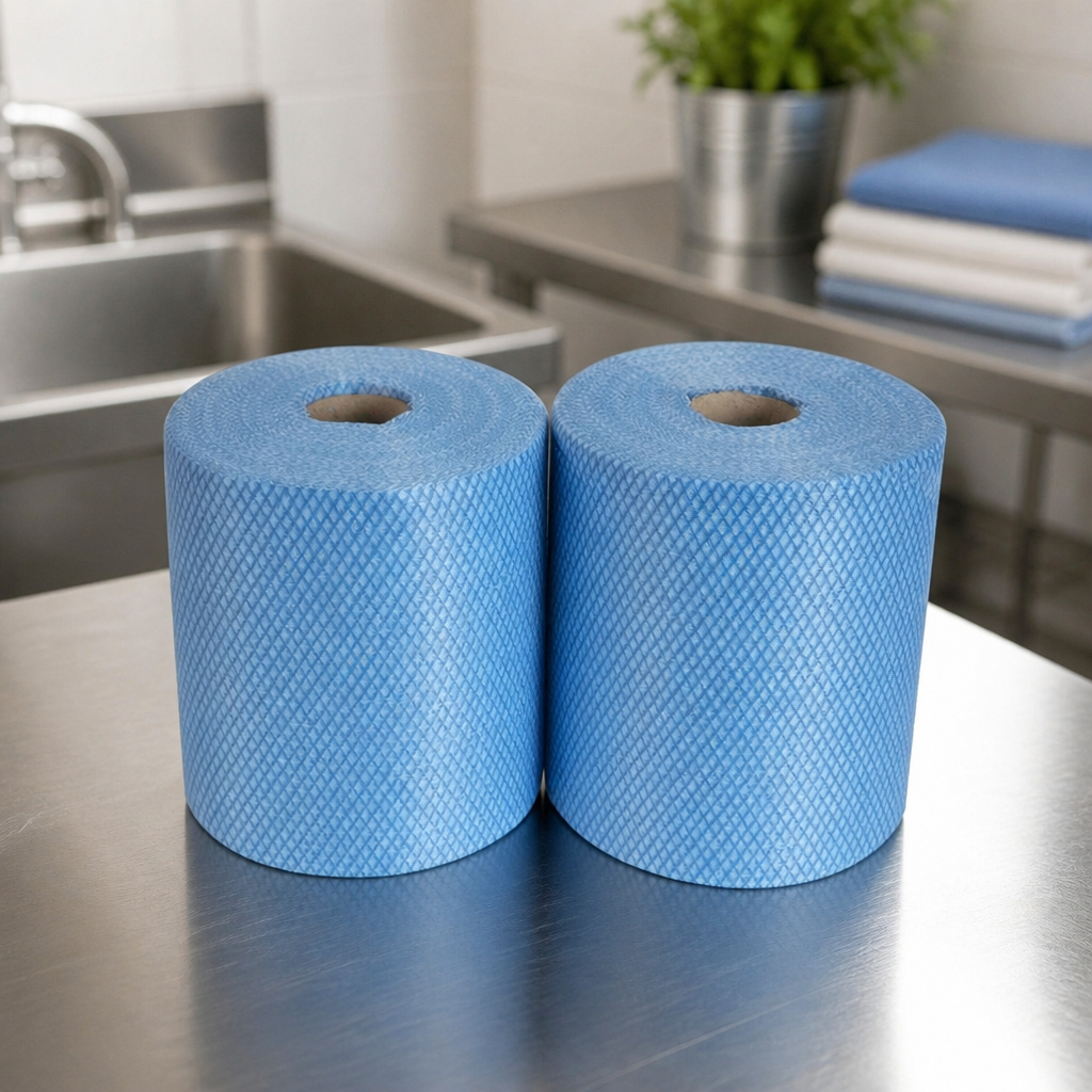 Commercial Antibacterial Microfibre Cleaning Cloths Roll of 2