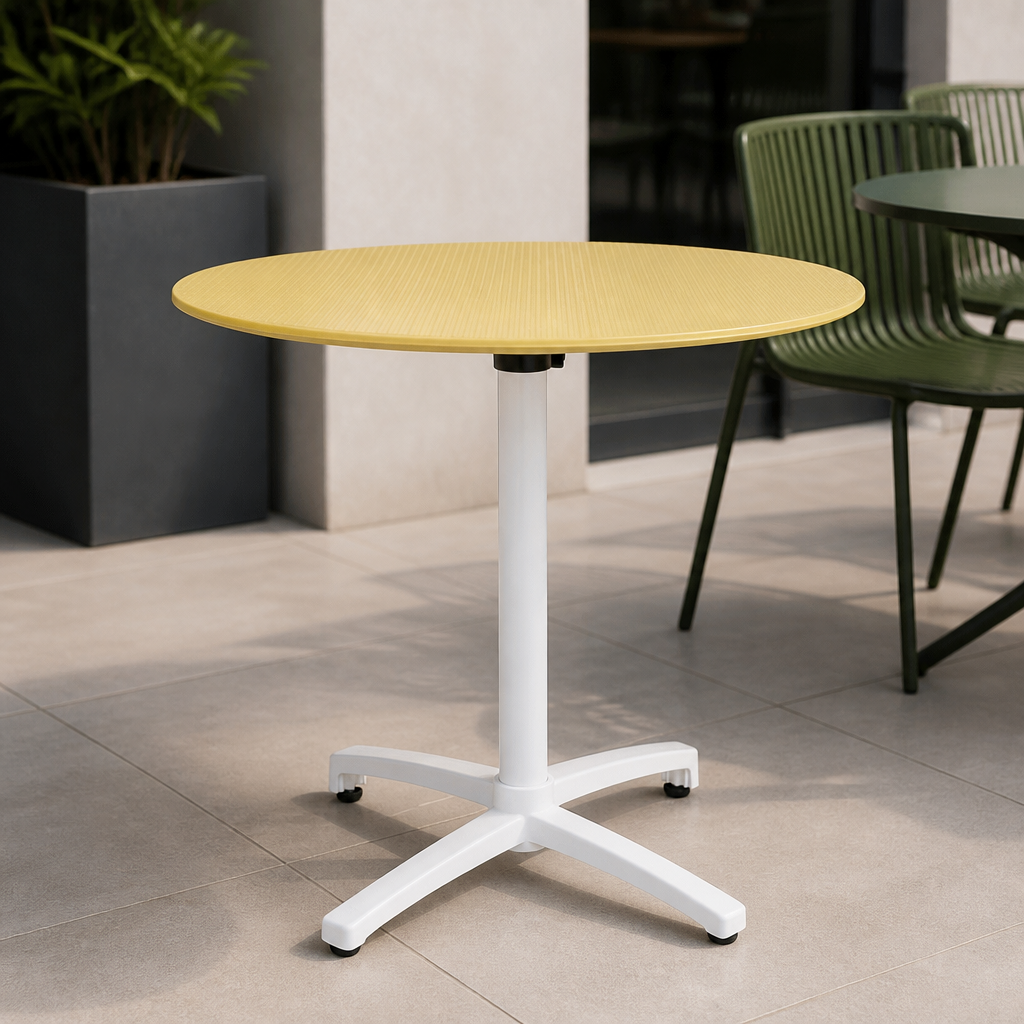 Commercial Folding Polypropylene Table 800mm Mustard Yellow