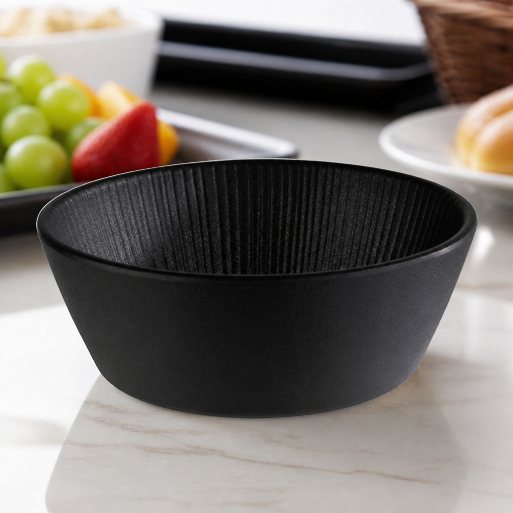 Commercial Melamine Bowl 155mm 450ml Dishwasher Safe Black