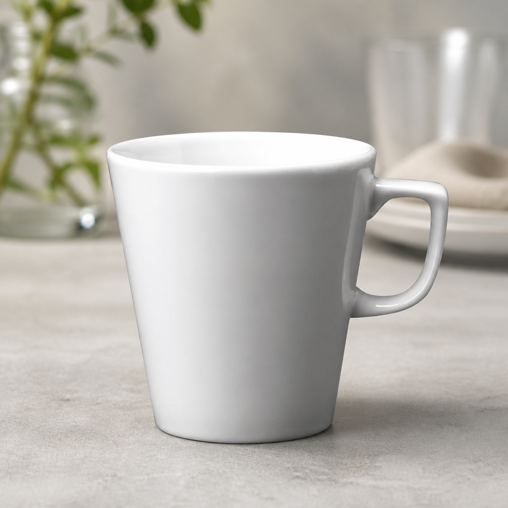 Commercial Cafe Latte Mug 340ml Plain Whiteware 12 Pack