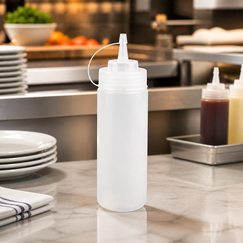 12oz Commercial Squeeze Sauce Bottles 6 Pack Polyethylene