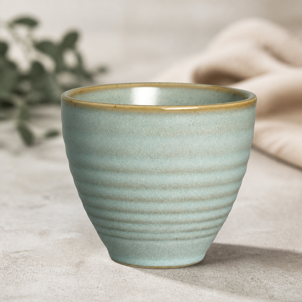 Terrace juniper green 285ml chip pots, vitrified stoneware