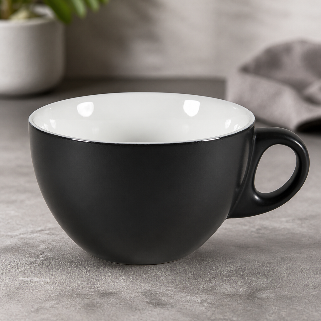 Commercial Cappuccino Cups 12oz 355ml Porcelain Set of 6