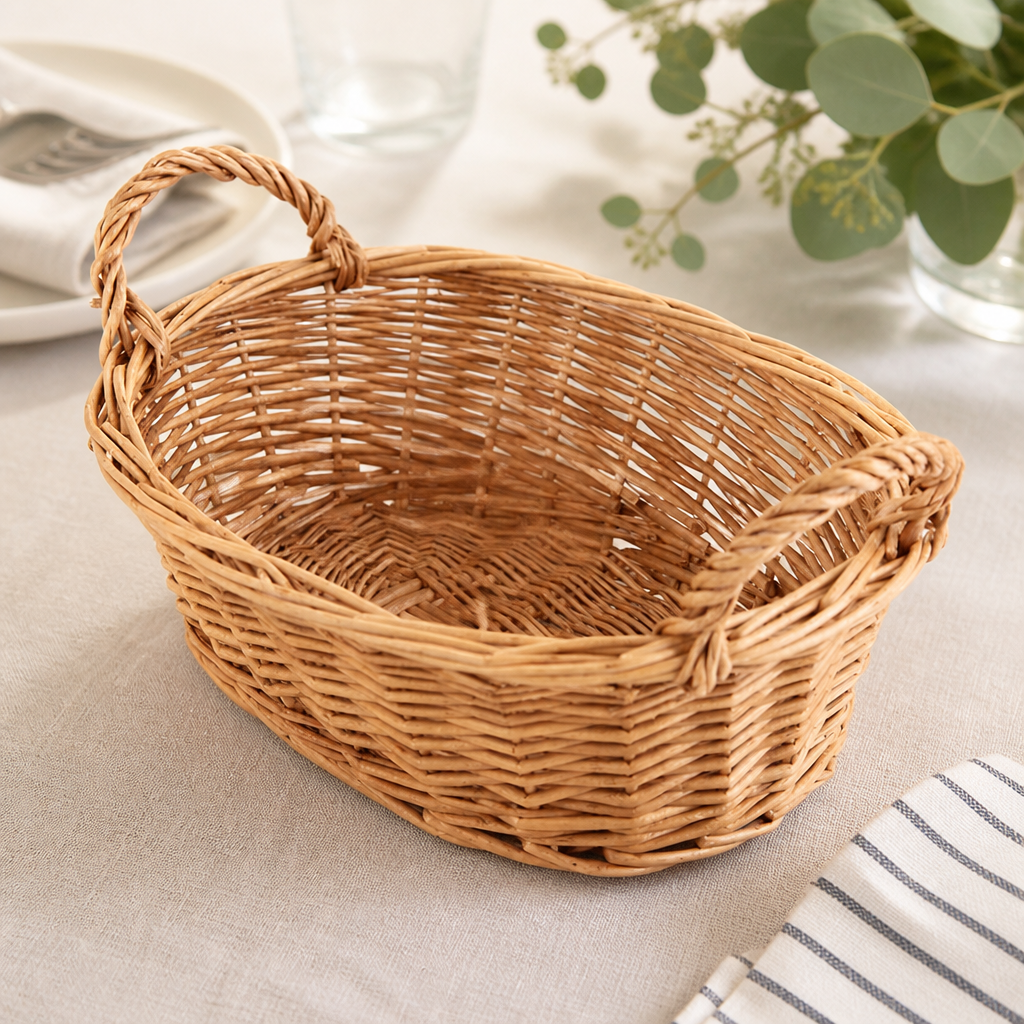 Large Wicker Oval Food Display Basket for Catering 295mm