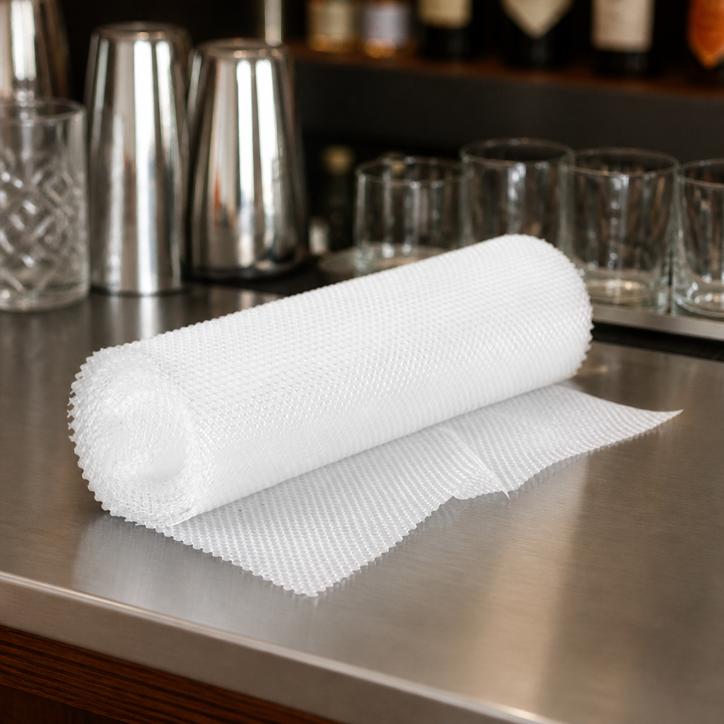 Clear Bar Shelf Liner Roll 10m for Commercial Glass Storage