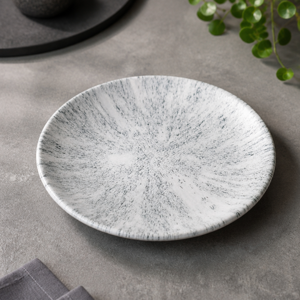 Commercial Coupe Plates Pearl Grey 165mm Super Vitrified Porcelain