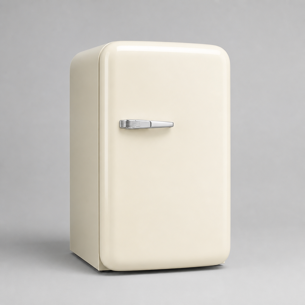50s Retro Cream Mini Bar Fridge Under Counter