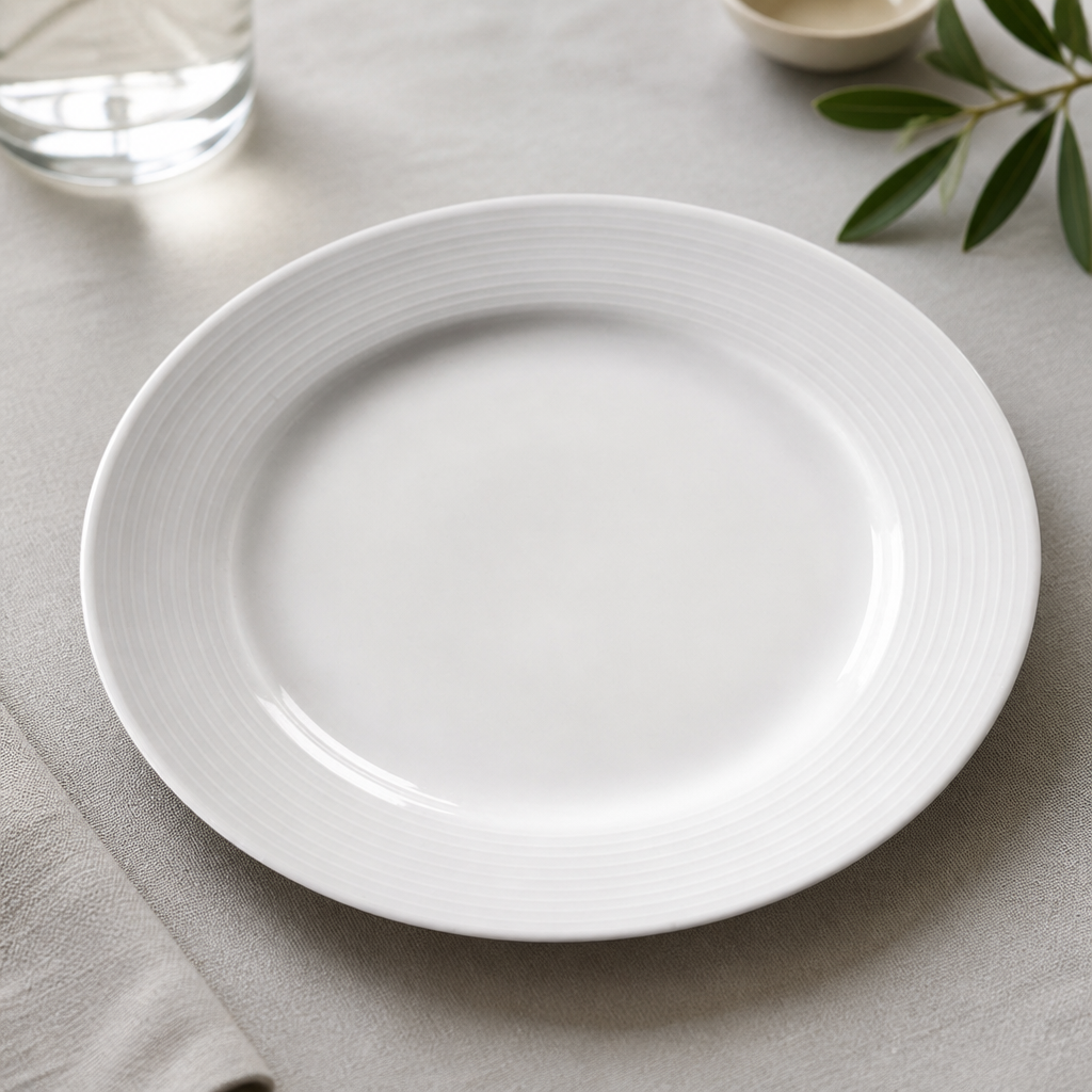 Commercial Wide Rimmed Porcelain Plates 200mm - 12 Pack