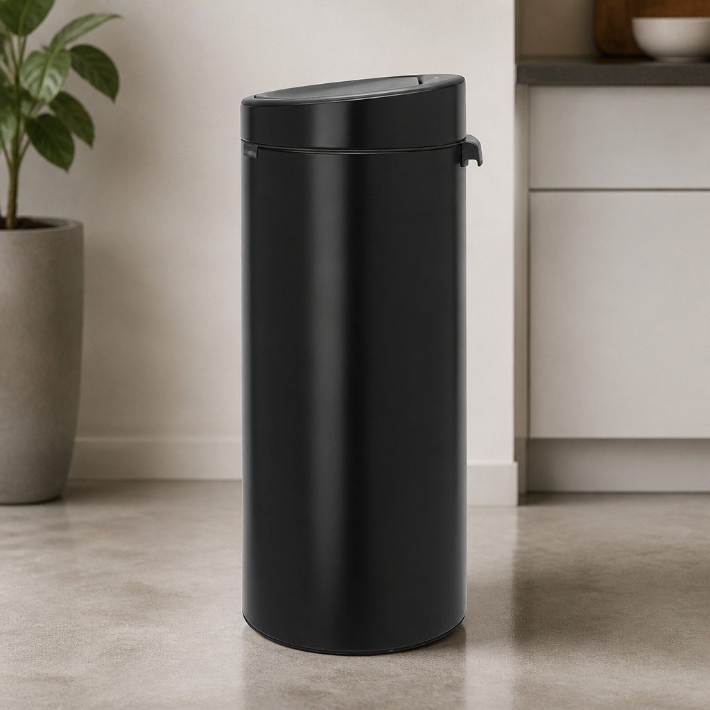 30Ltr Commercial Pedal Bin Matt Black Durable Design