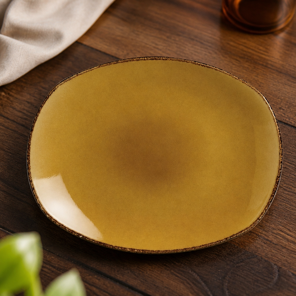 Commercial Mustard Spice Plates 255mm Porcelain 24 Pack