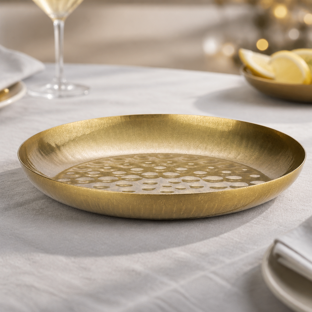 Commercial Seafood Serving Bowl 295mm Vintage Gold Finish