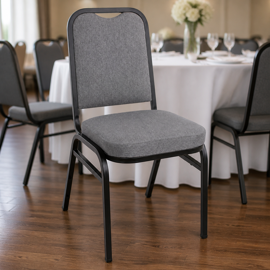 Commercial Stackable Banquet Chairs Grey 4 Pack