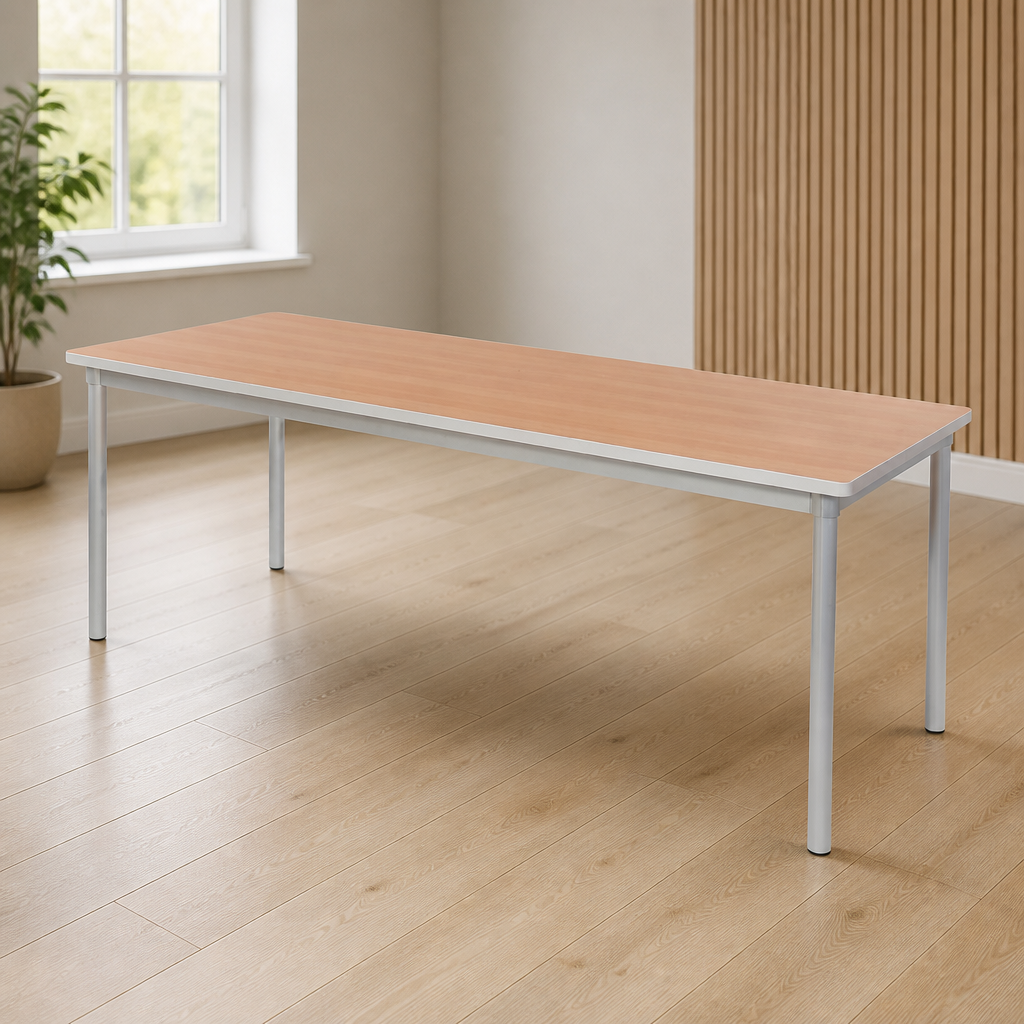 Commercial Indoor Beech Effect Rectangle Dining Table 1800mm
