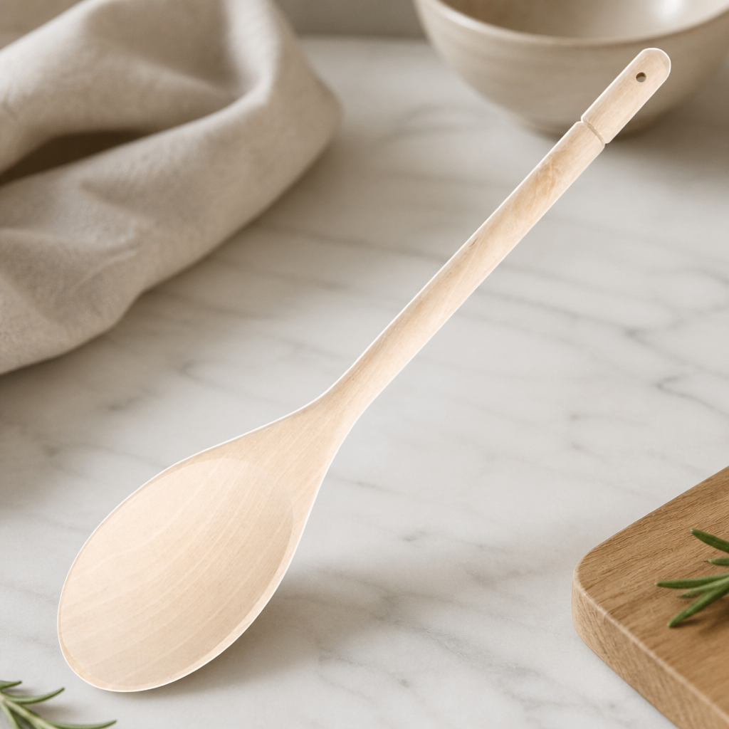 10" Wooden Spoon for Cooking and Serving in Commercial Kitchens