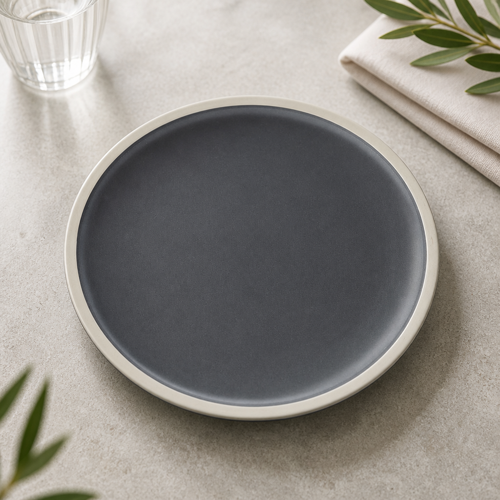 Commercial Vitrified Porcelain Plates 265mm Charcoal 6 Pack