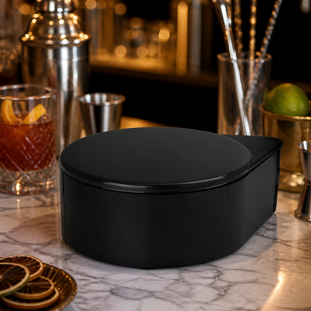 3 Tier Black Glass Rimmer for Commercial Cocktail Preparation