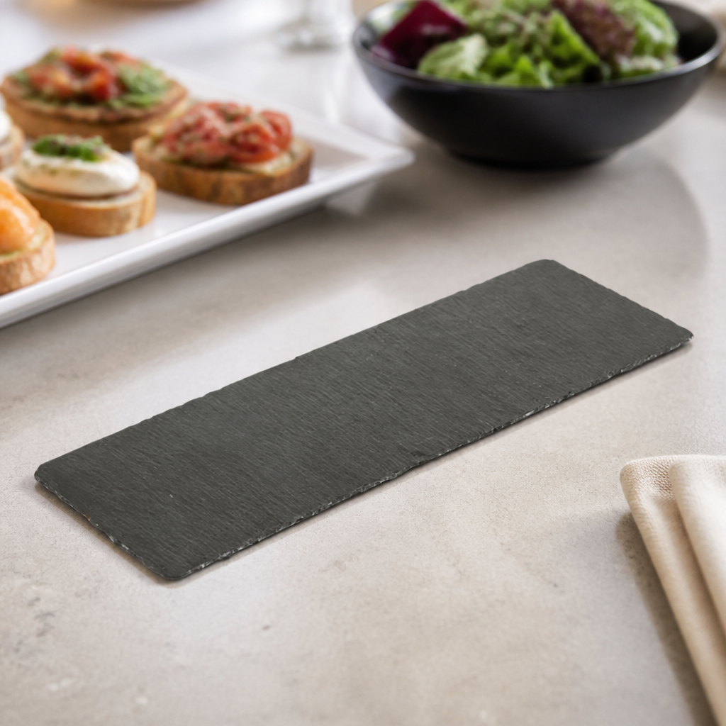 Commercial Slate Display Trays 300x100mm Rustic Set