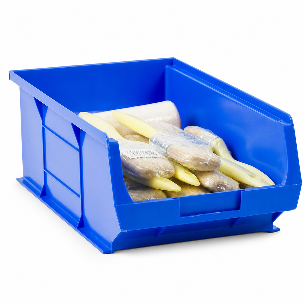 9.1L Small Parts Storage Bins H132 x W205 x D350mm Pack of 10