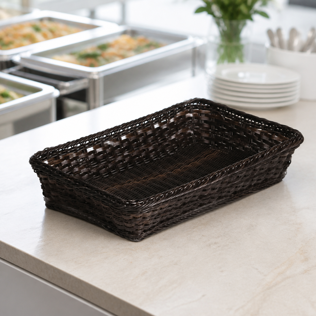 Commercial Polyrattan Basket GN 1/1 100mm for Display