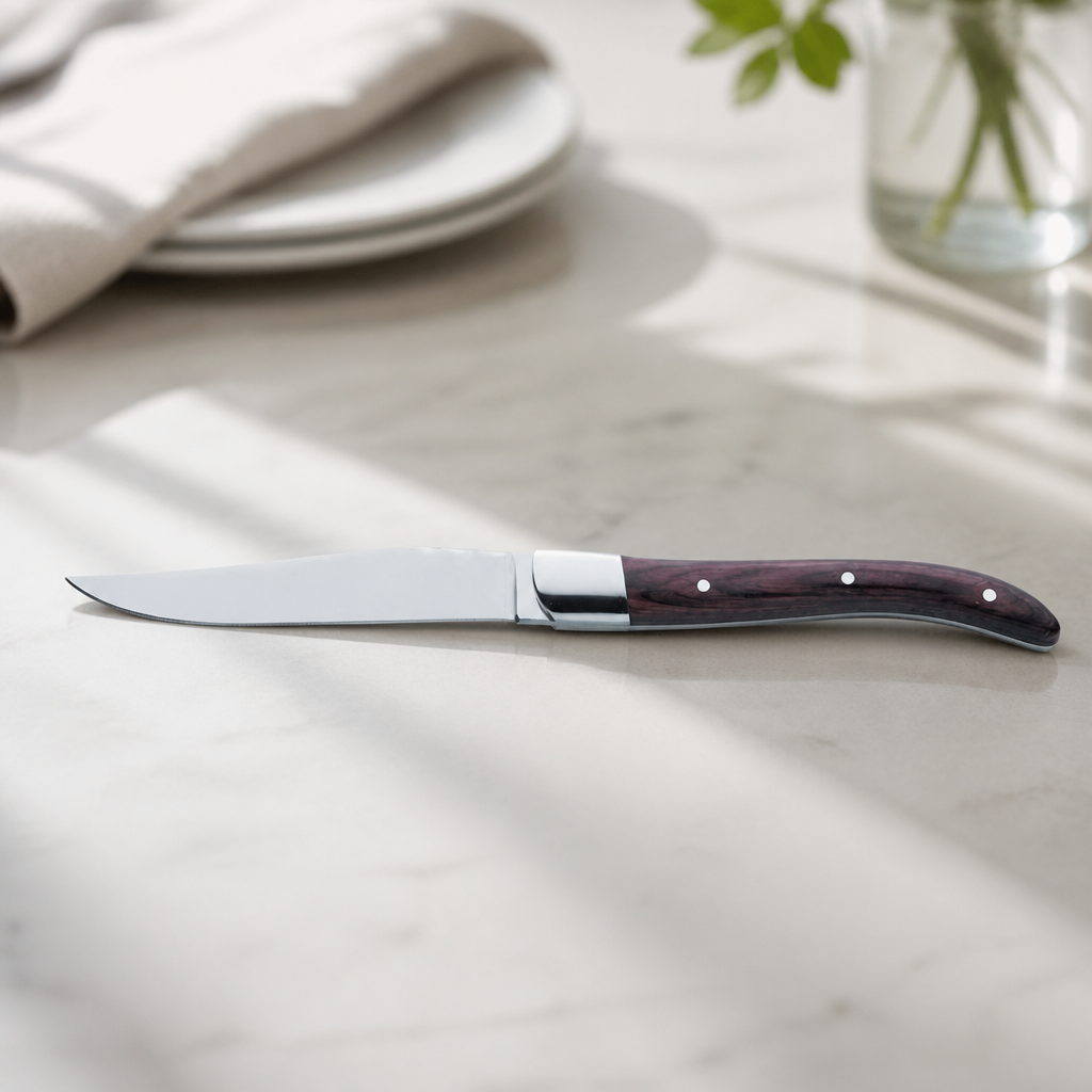 Rosewood Handle Steak Knives Set of 6 for Commercial Dining