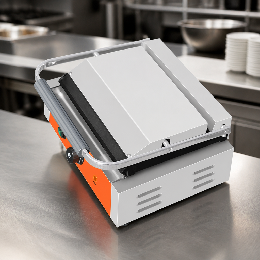 Extra Large Commercial Contact Grill with Flat Plates 375x276mm