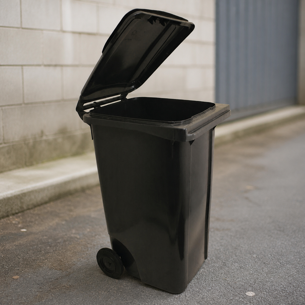 120L Commercial Black Wheelie Bin for Waste Management