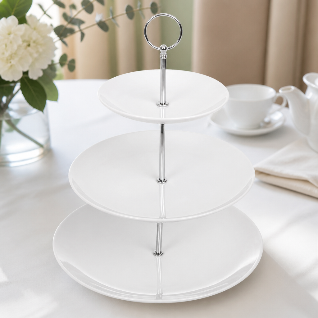 Commercial 3 Tier Afternoon Tea Cake Stand 355mm Diameter