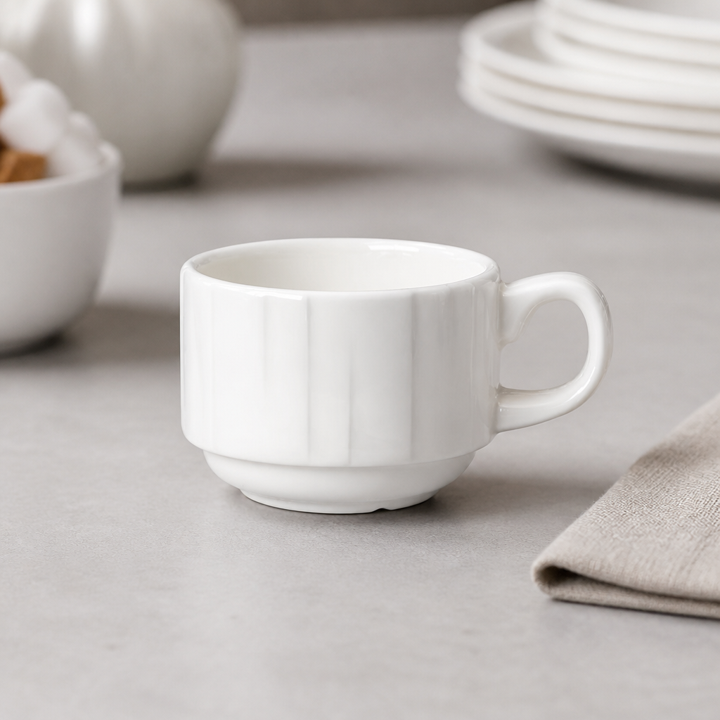 Commercial Stacking Cups 85ml for Catering - 12 Pack