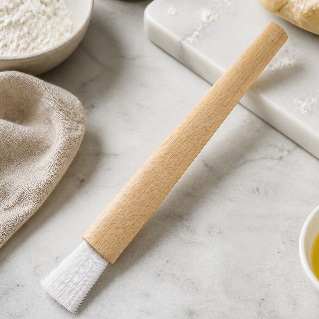 25mm Commercial Wooden Handle Round Pastry Brush