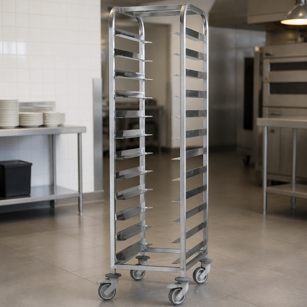 Commercial Stainless Steel 12-Shelf Clearing Trolley