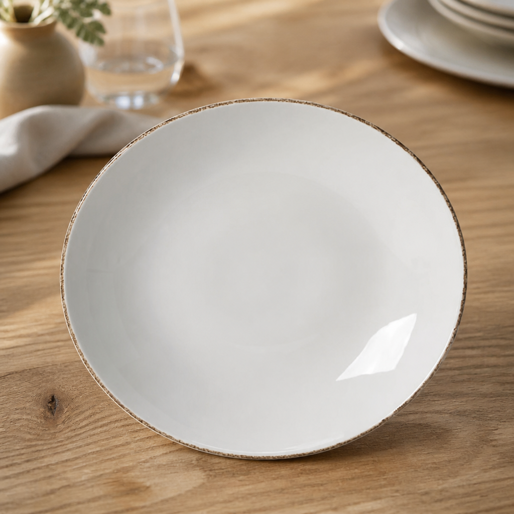 Commercial Coupe Plates 230mm Rustic Brown Dapple 24 Pack