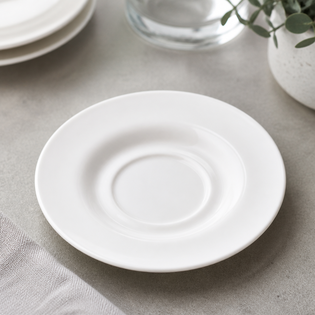 Commercial Porcelain Saucers 143mm for Restaurants 6 Pack