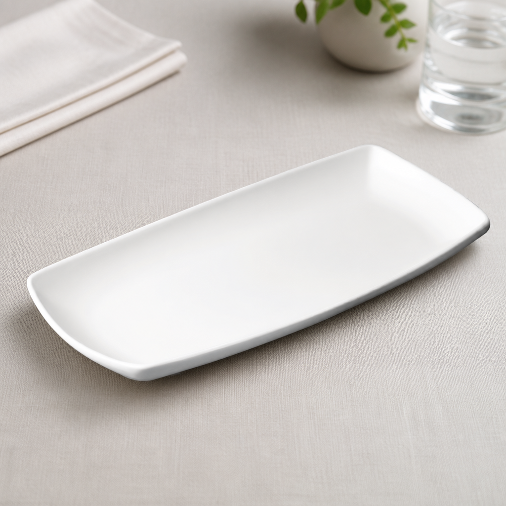 Commercial Oblong Plates 300mm Porcelain 12 Pack