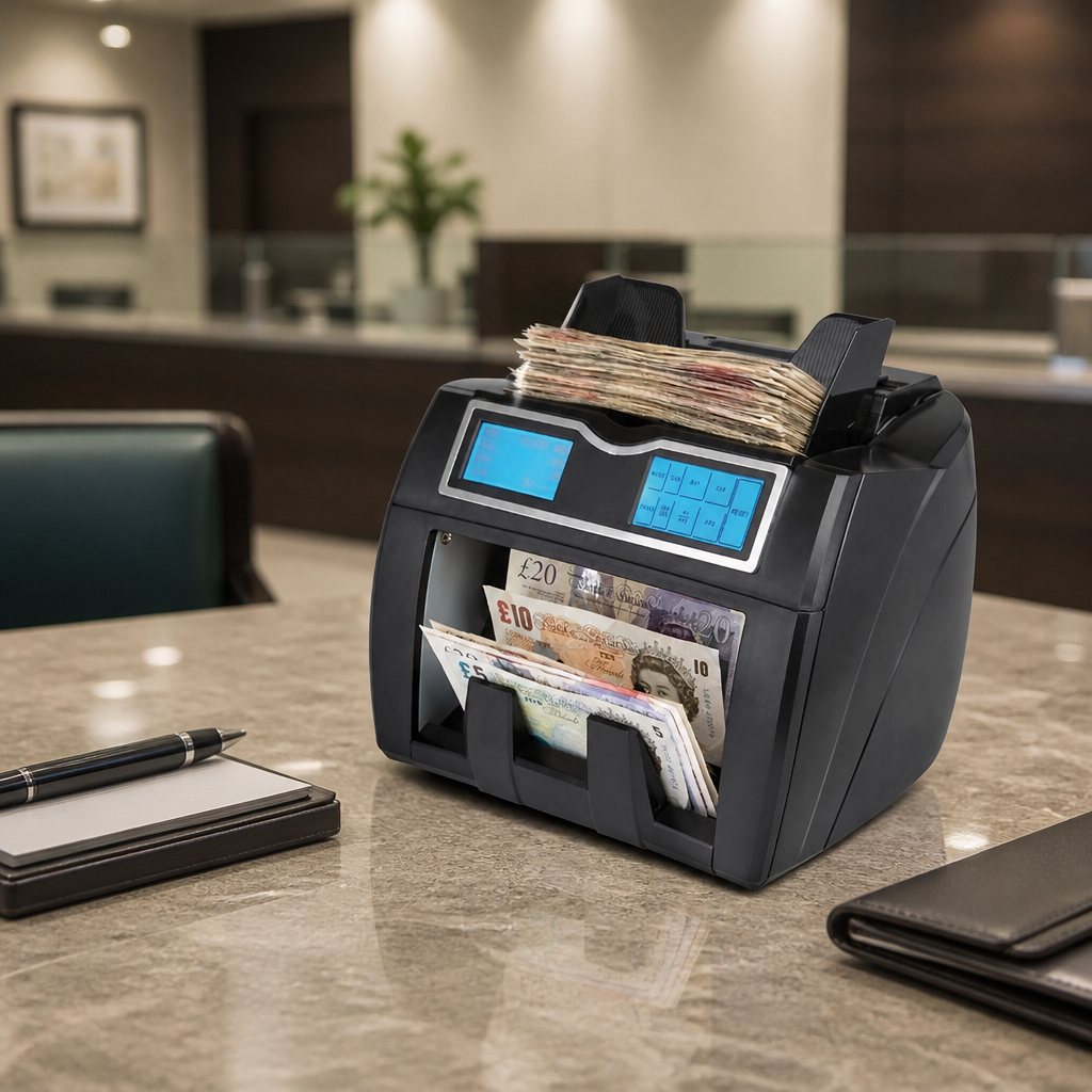 Commercial Banknote Counter 1500 Notes Per Minute USB Port