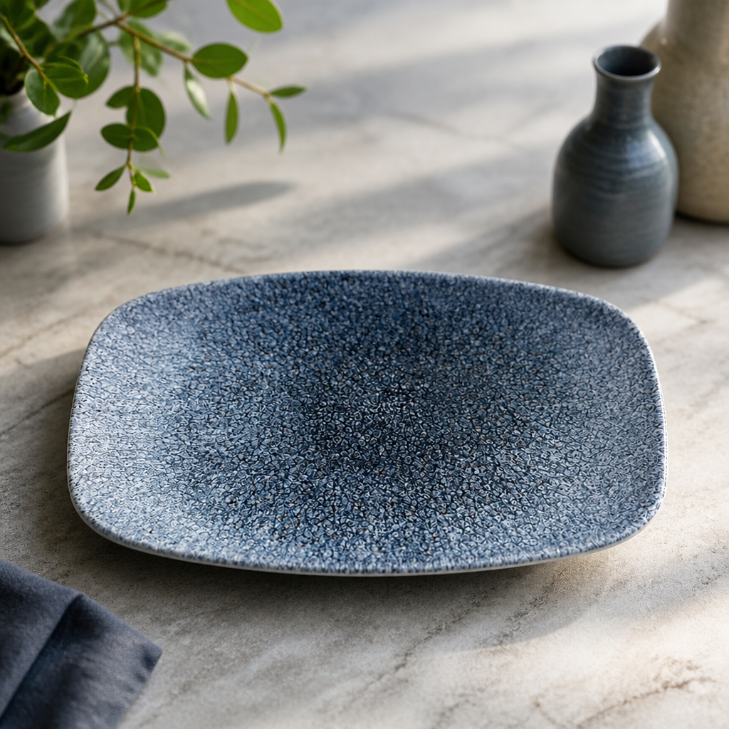 Commercial Rectangular Plates Topaz Blue 237mm 12 Pack