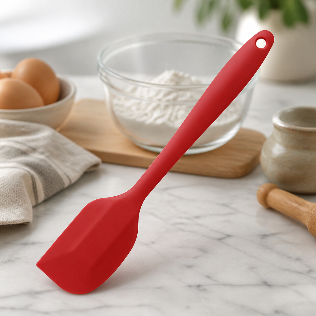 Commercial Silicone Spatula 28cm Heat Resistant Red Color