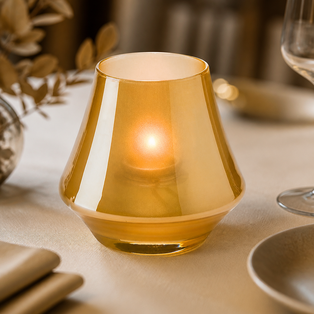 Commercial Satin Gold Votives Candle Holders 89mm 12 Pack