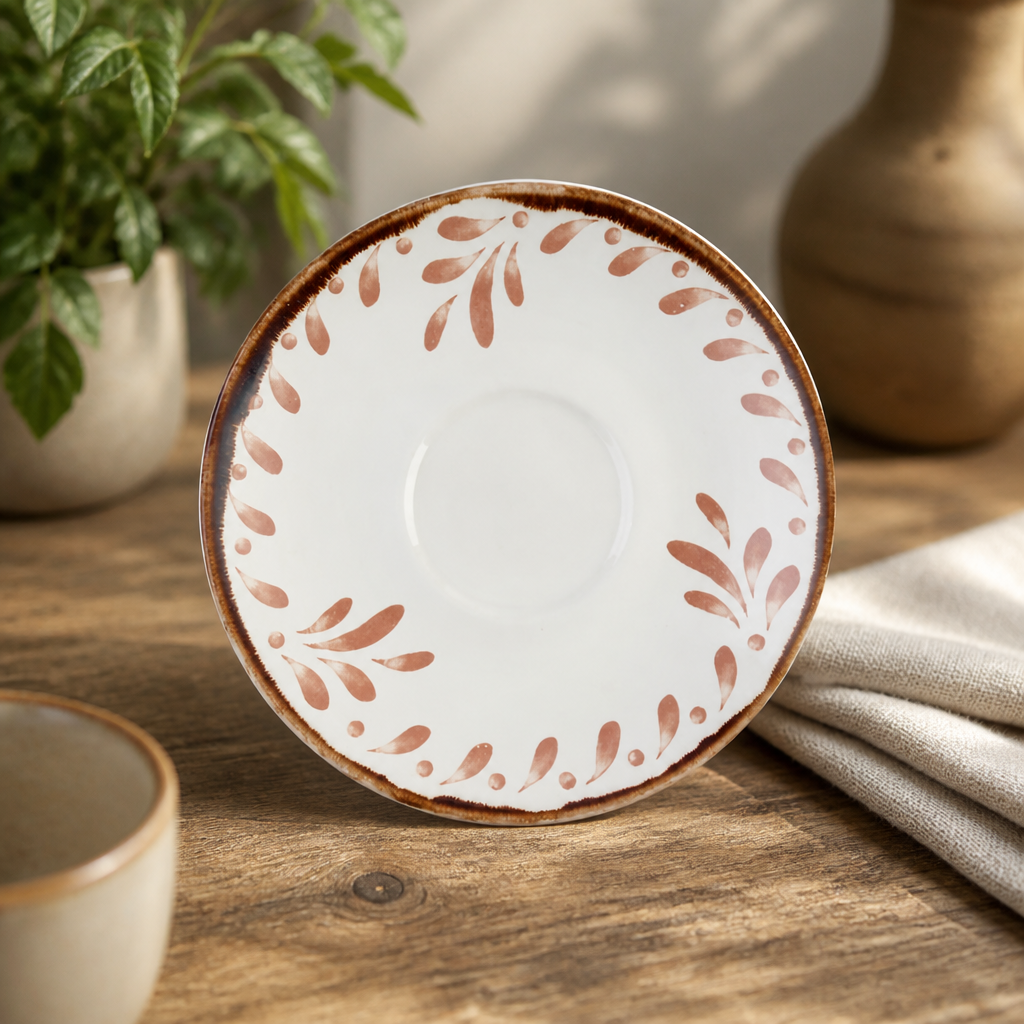 Commercial Terracotta Saucer 156mm - Microwave Safe 12 Pack